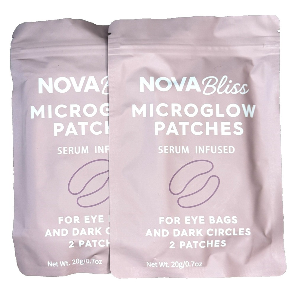 Nova Bliss Microglow Patches Serum Infused For Eye Bags Dark Circles  2 Packs